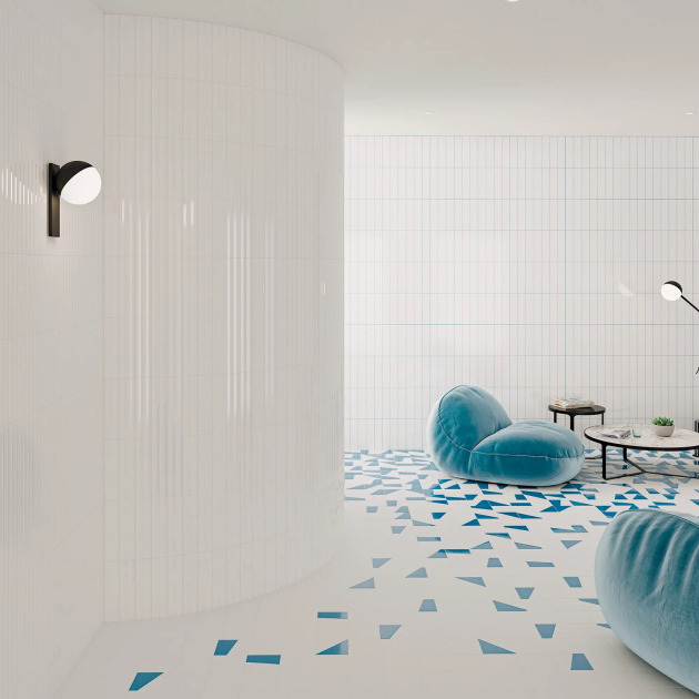 Stripes Ice White Gloss plytelės (2)