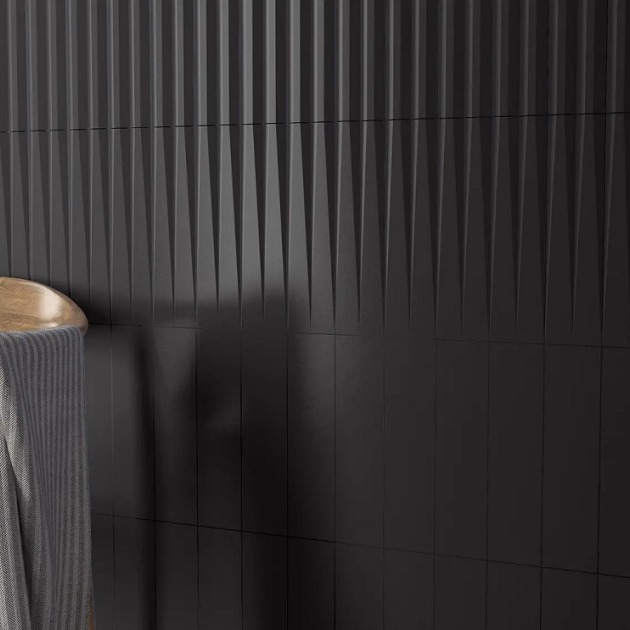 Stripes Graphite Matt plytelės (2)