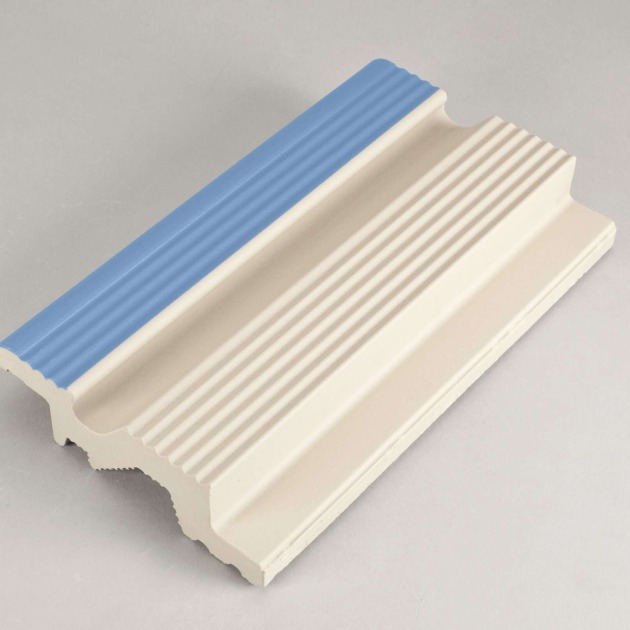 Grey-beige / light azure Finland baseino krašto elementas su atbraila grotelėms (2)