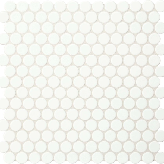 Apvali mozaika ᴓ2cm Arctic White