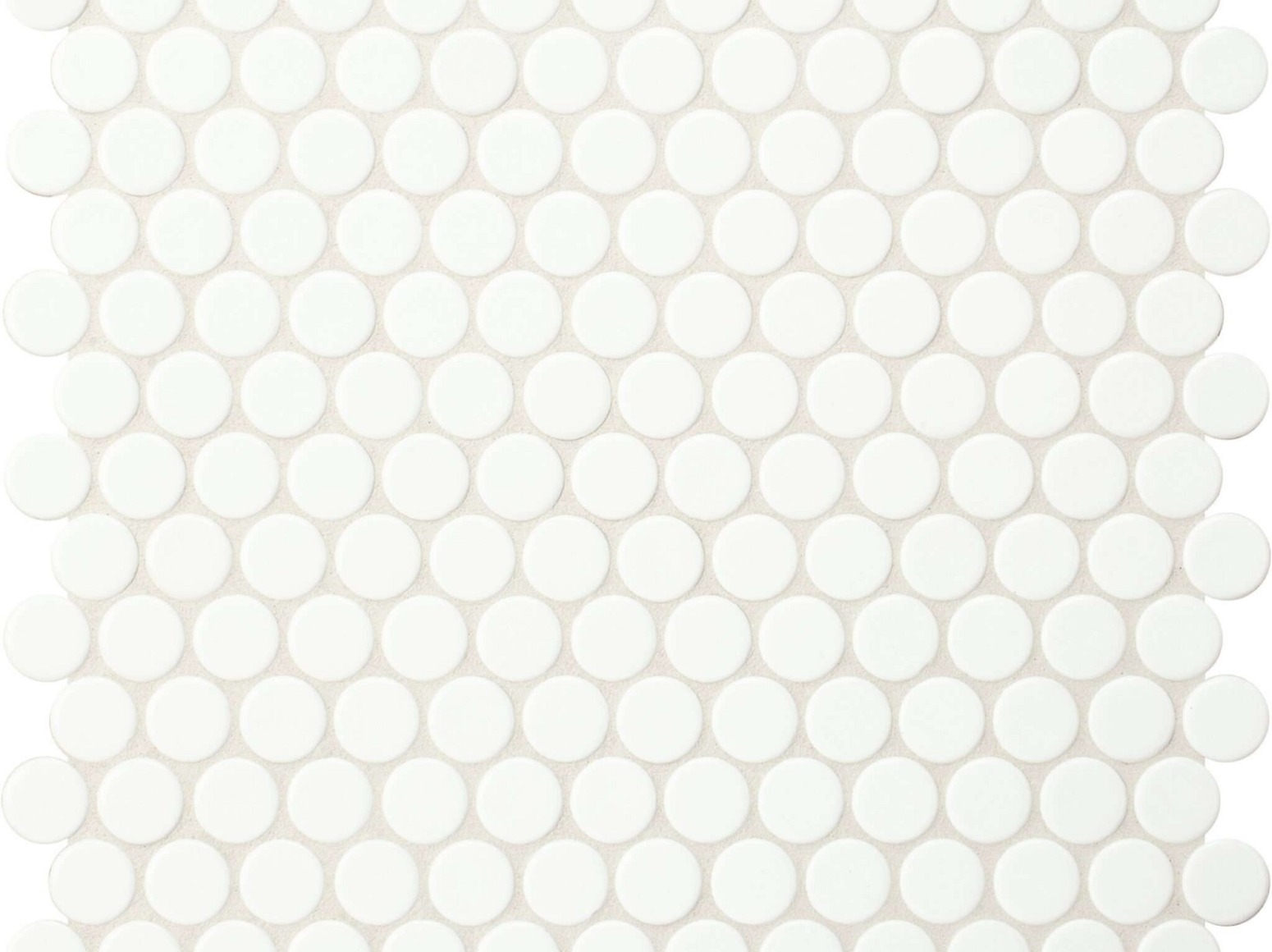 Apvali mozaika ᴓ2cm Arctic White