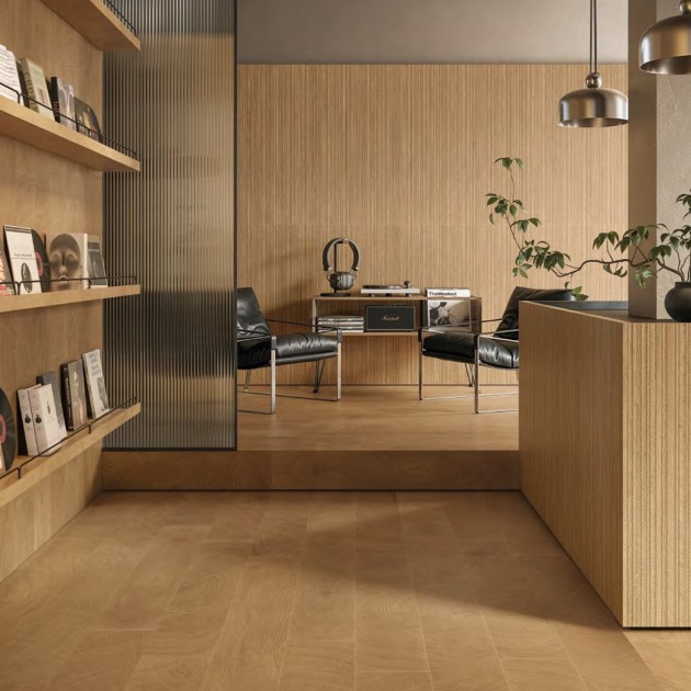 W-Circles 3D Slats Oak plytelės (2)