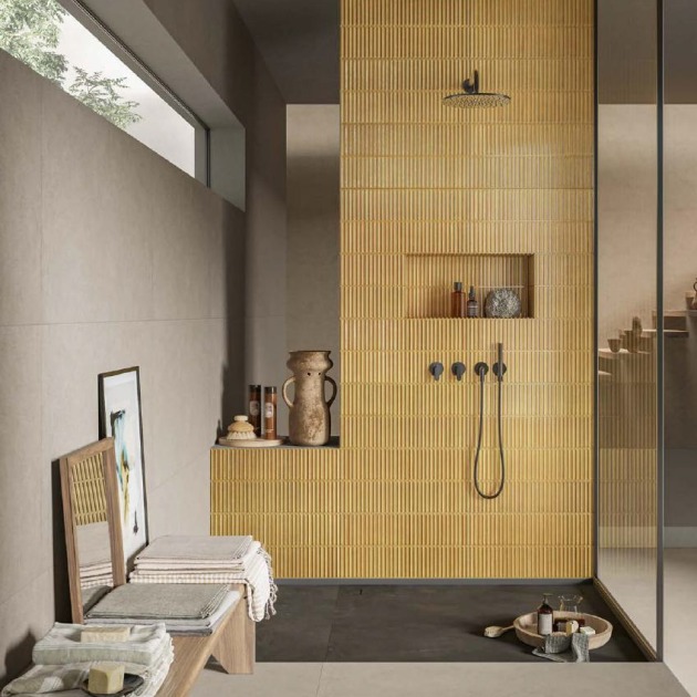 Homey Stripes Mustard Glossy plytelės (2)