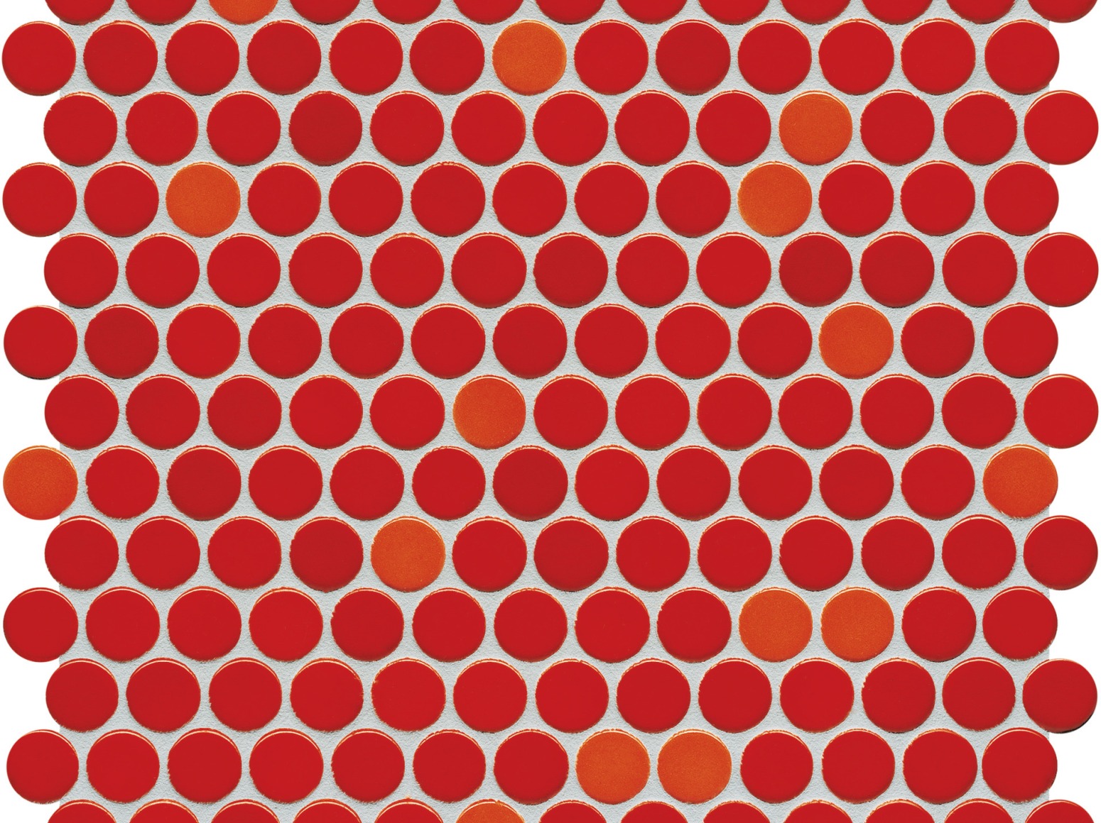 Apvali mozaika ᴓ2cm Coral-red