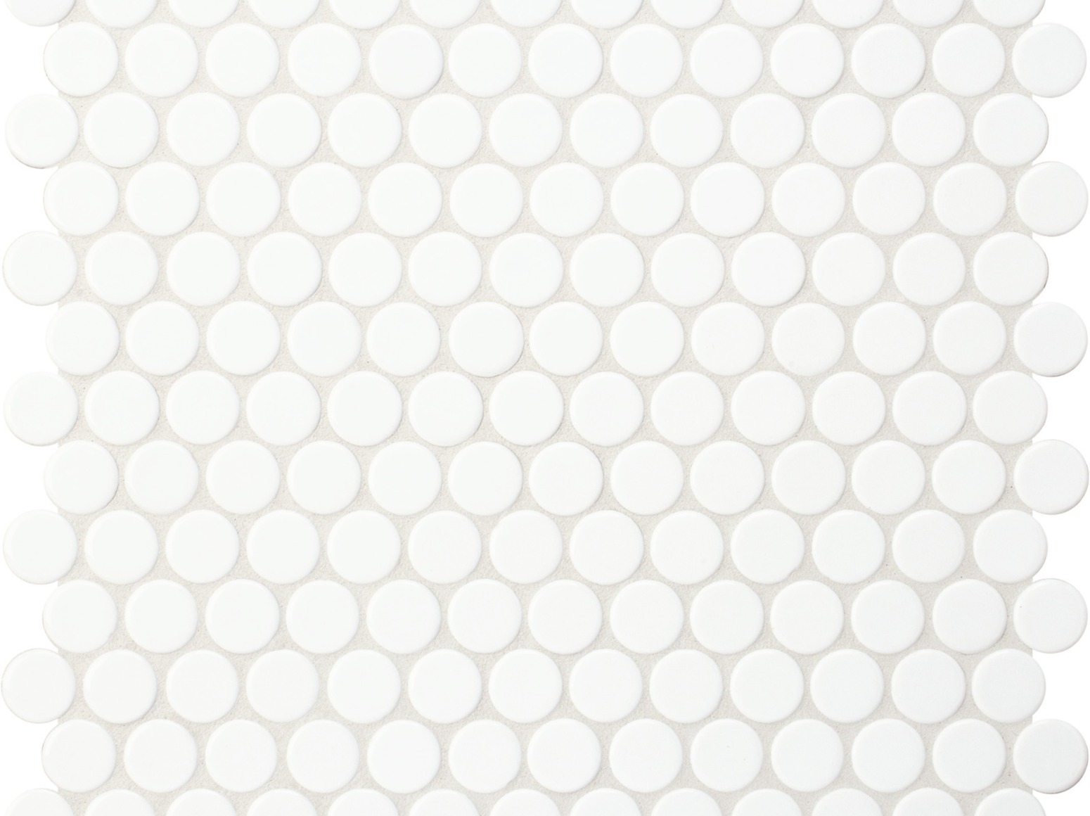 Apvali mozaika ᴓ2cm Arctic White