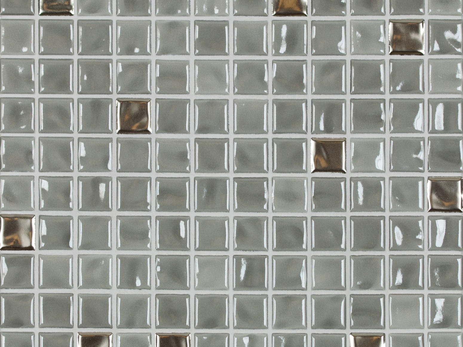 Mozaika 2,4x2,4cm Amano Medium Gray Metallic -Mix glossy