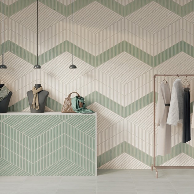 Spike Bars Fern Gloss plytelės (2)