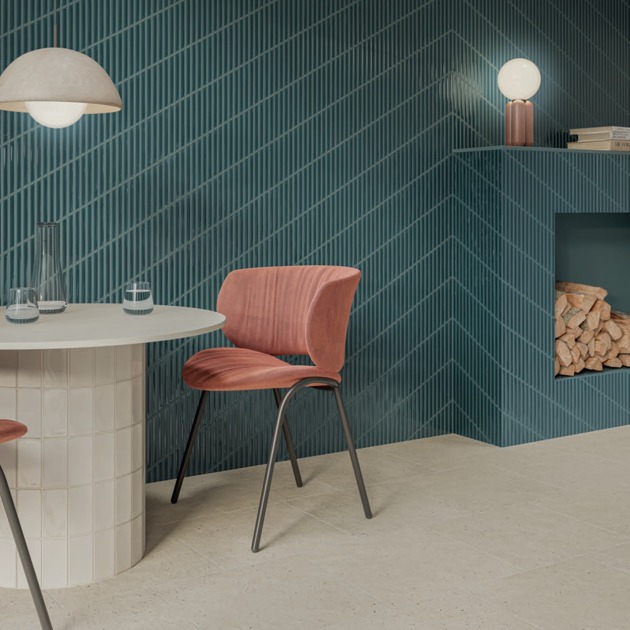 Spike Bars Peacock Blue Gloss plytelės (2)