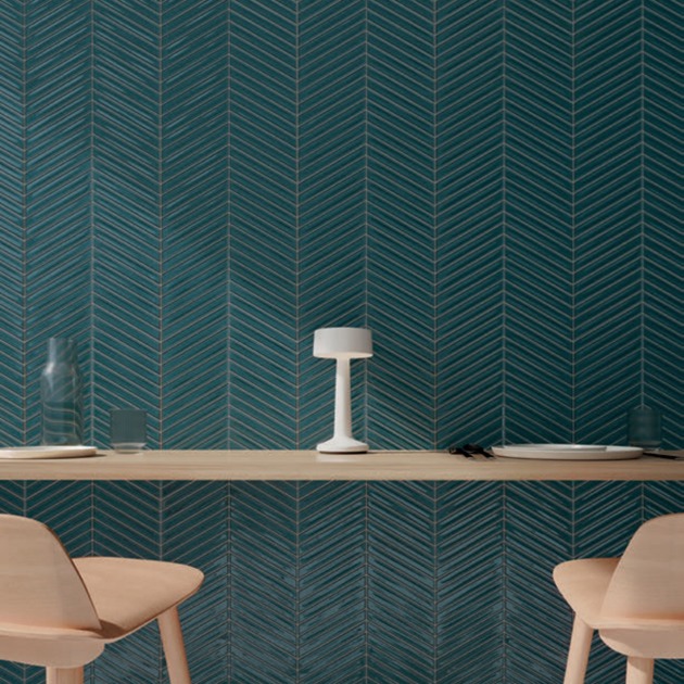 Spike Bars Peacock Blue Gloss plytelės (3)